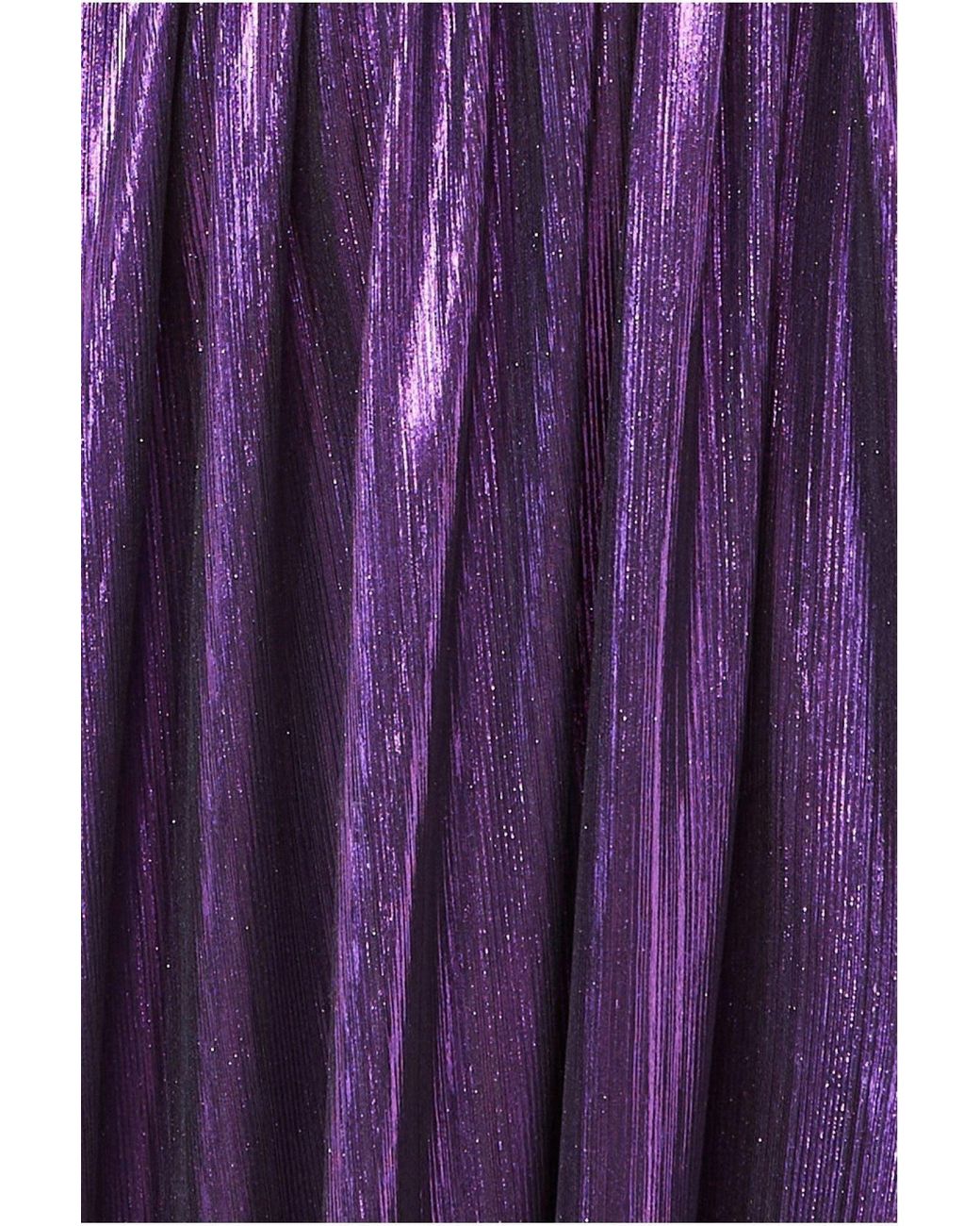 Goddiva Purple One Shoulder Slinky Foil Flared Maxi Dress
