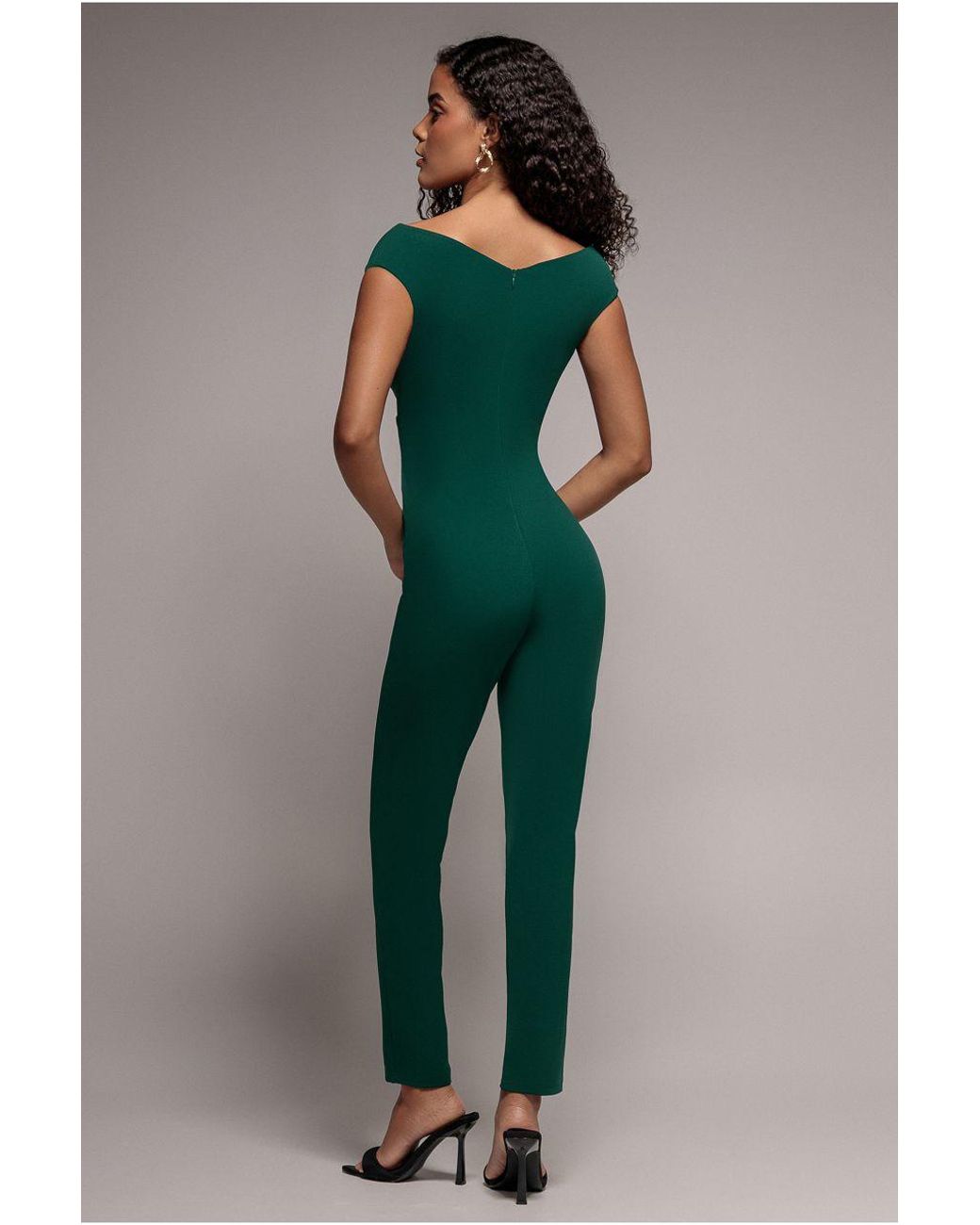 Goddiva Multicolor Bardot Scuba Jumpsuit
