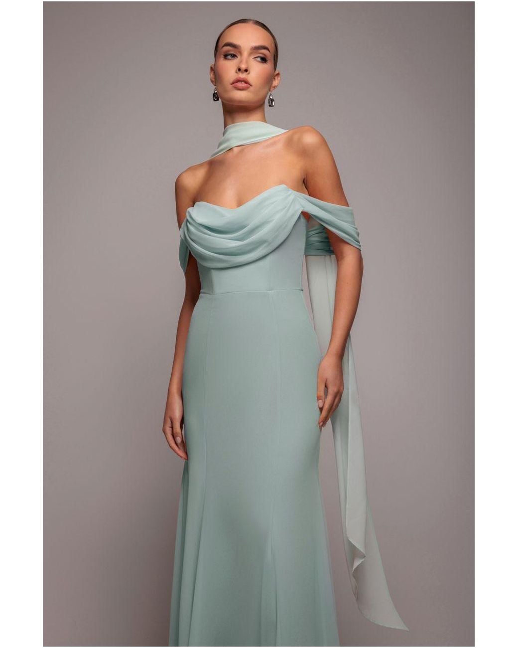 Goddiva Gray Chiffon Scarf
