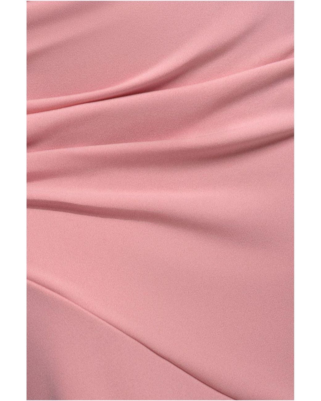 Goddiva Pink One Shoulder Cape Scuba & Chiffon Maxi Dress