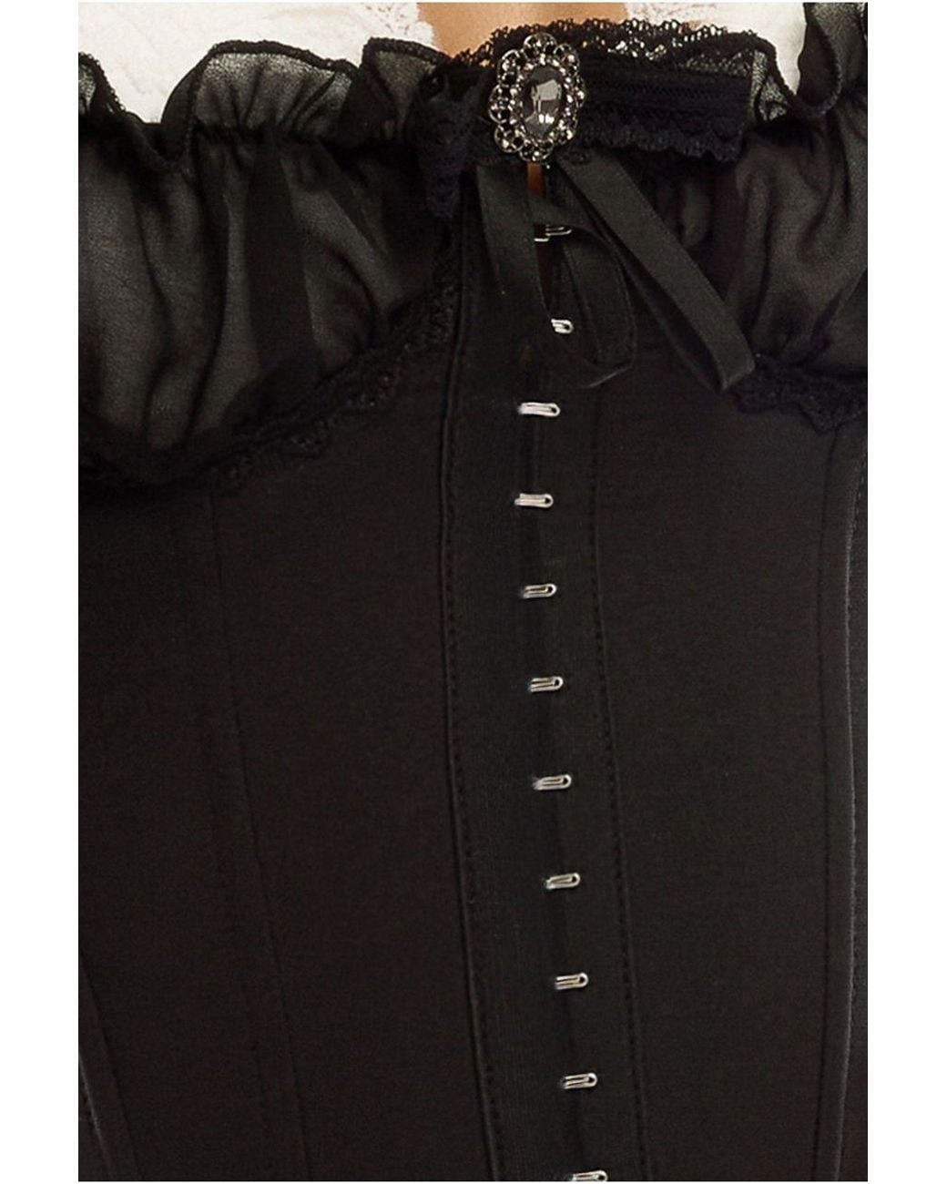 Goddiva Black Front Fastened Milk Maid Corset