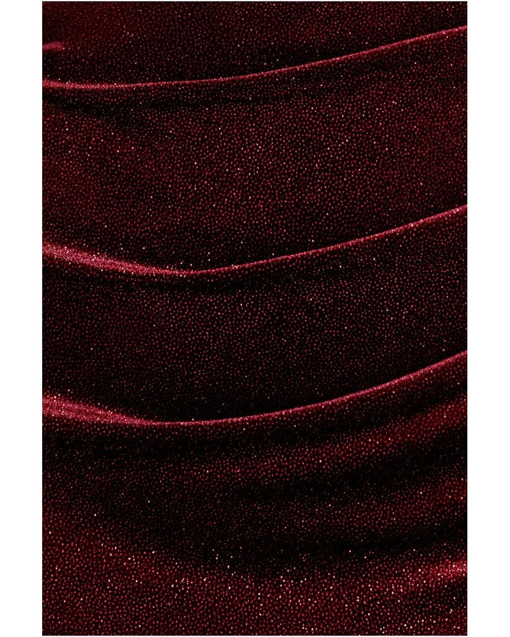 Goddiva Red Glitter Polka Dot Velvet One Shoulder Maxi Dress