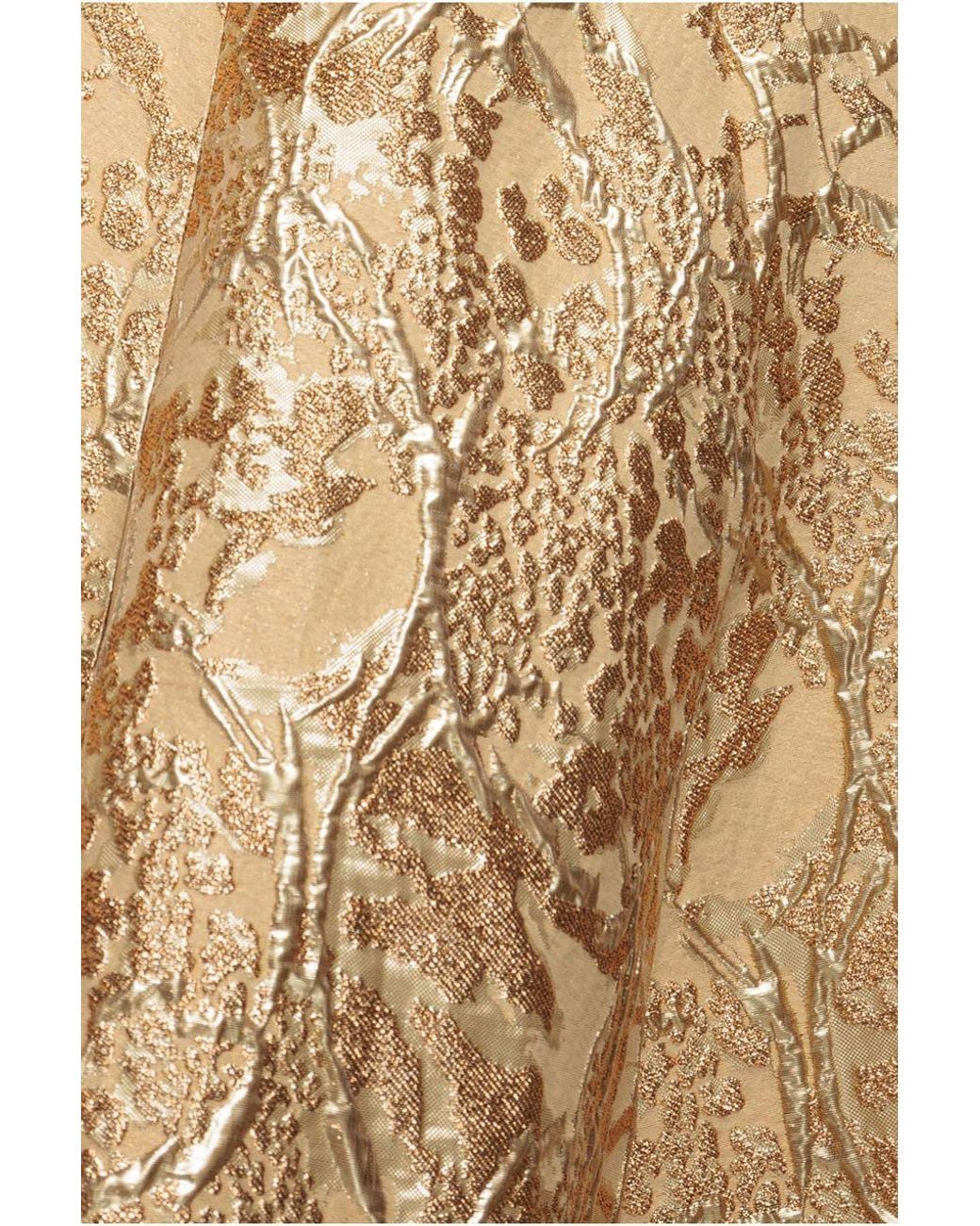 Goddiva Brown Jacquard Sleeveless A-Line Midi Dress