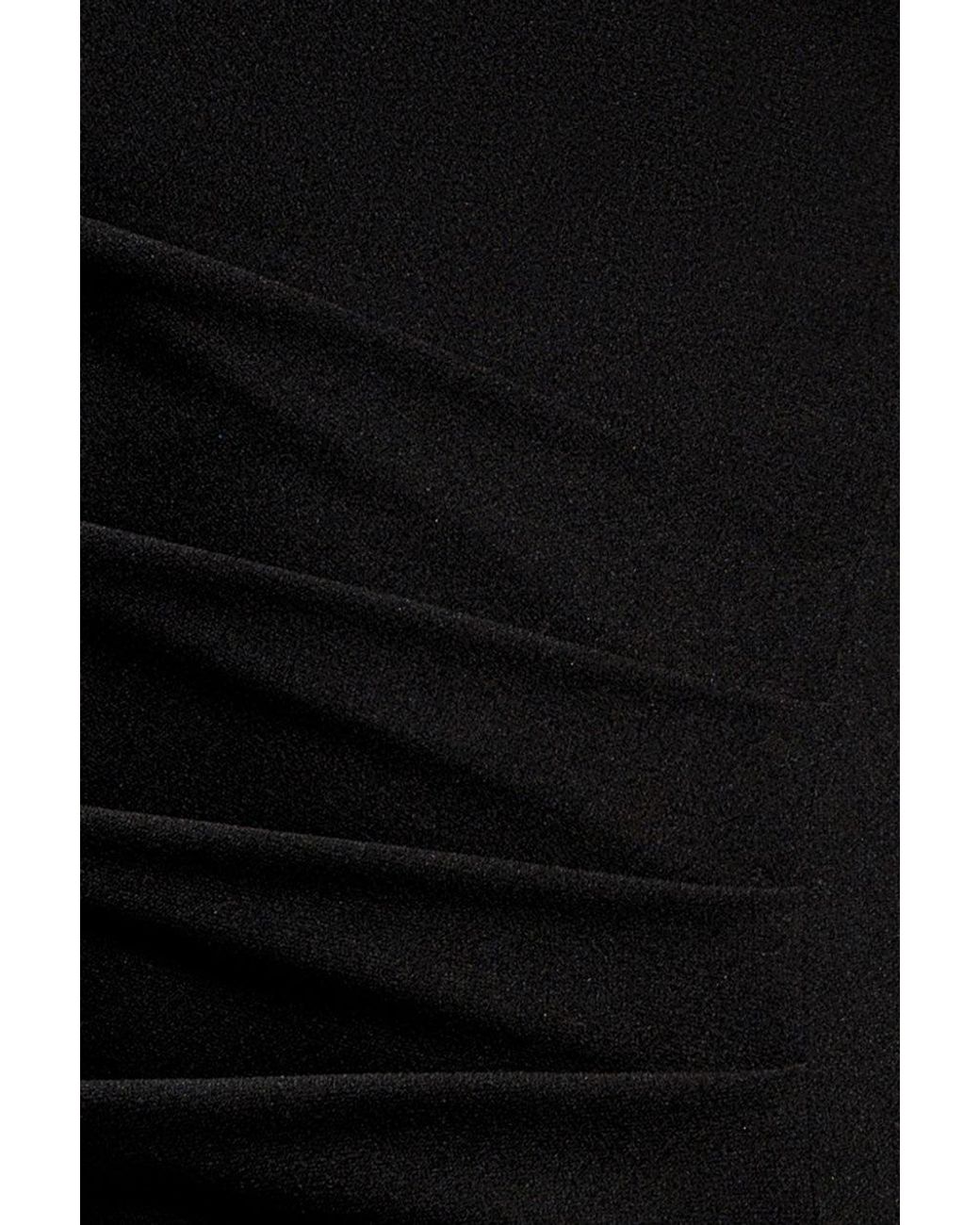 Goddiva Black Cap Sleeve Pleated Asymmetric Maxi Dress