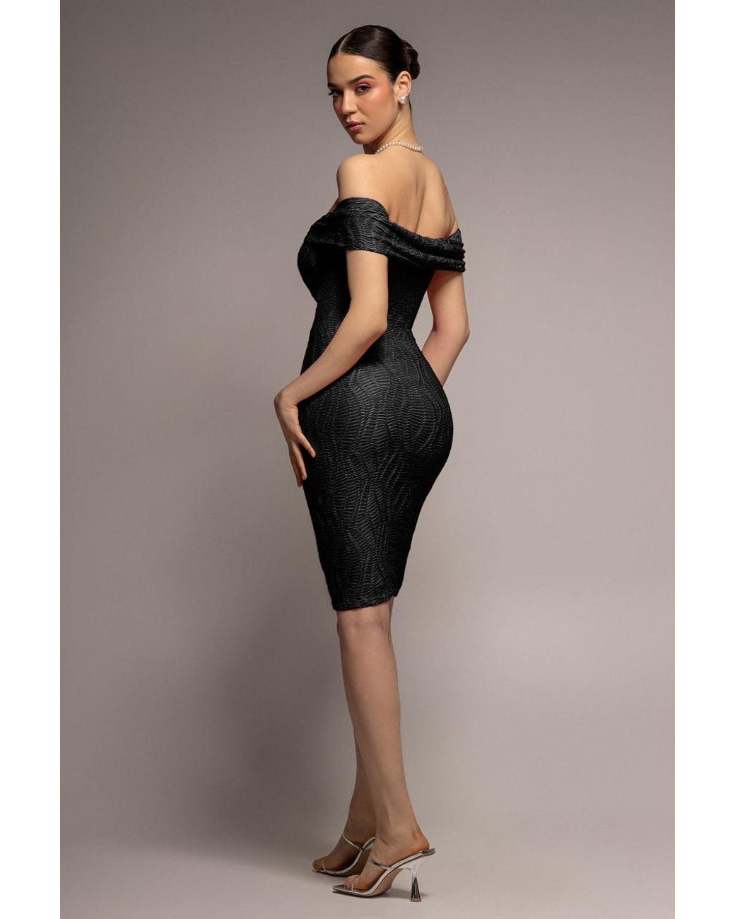 Goddiva Blue Front Knot Twist Midi Dress