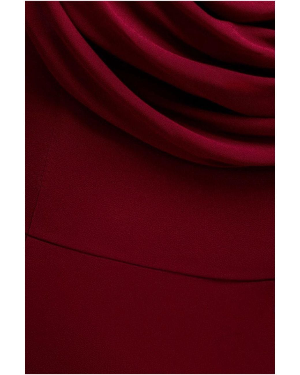 Goddiva Red Chiffon Bardot Cowl Neck Maxi Dress