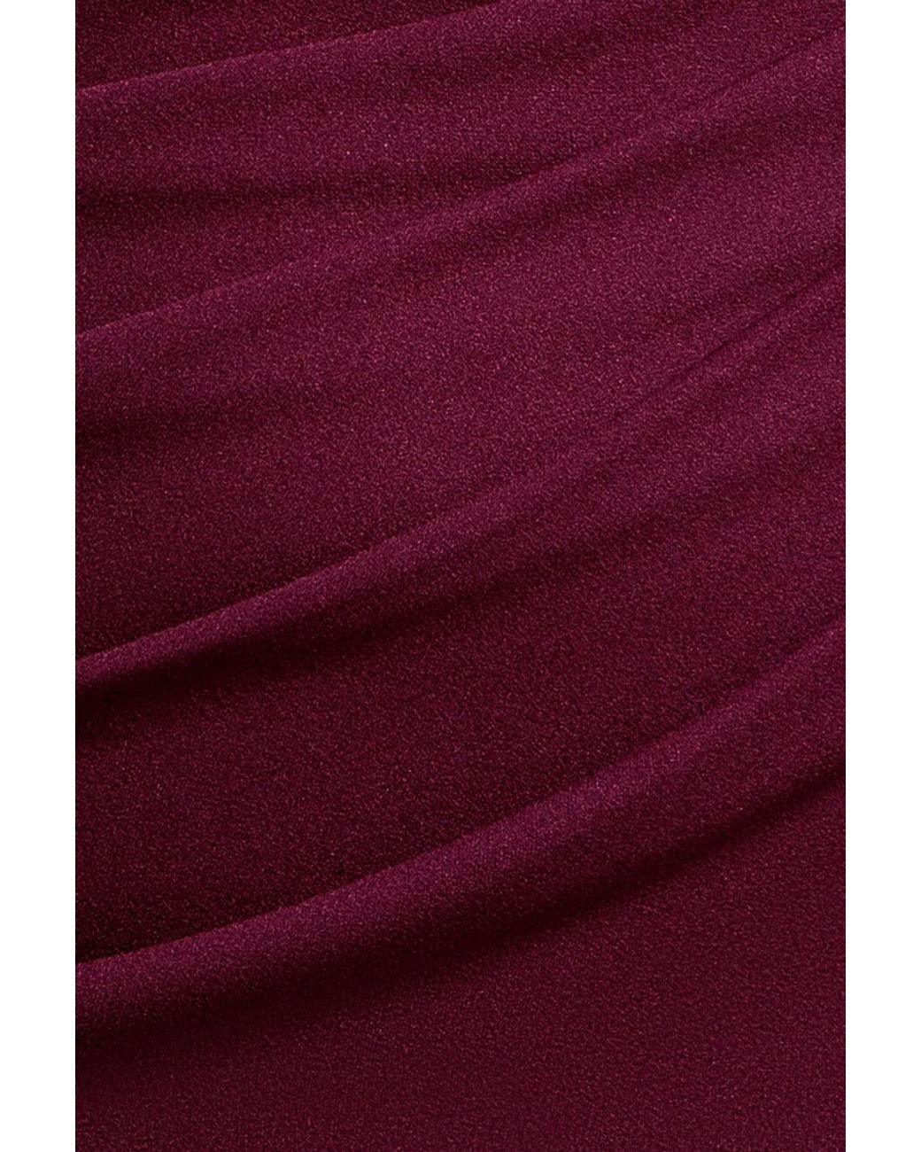Goddiva Red Cowl Neck One Shoulder Scuba & Chiffon Maxi Dress