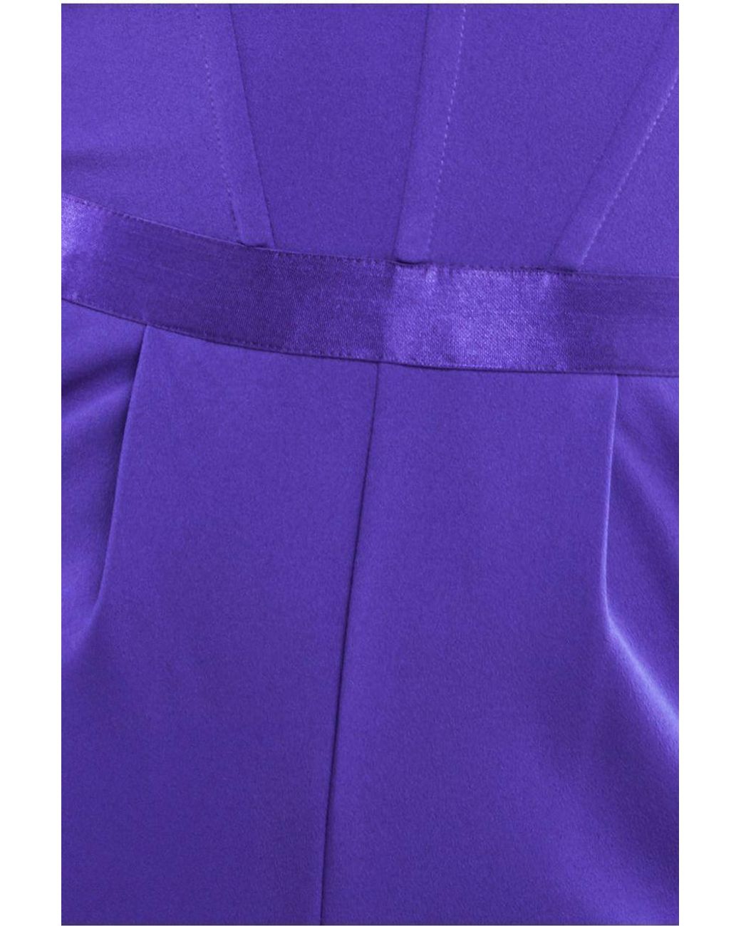 Goddiva Purple Corset Bodice Scuba & Satin Bardot Jumpsuit