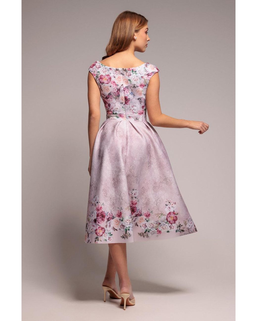 Goddiva Green Sweetheart Floral Midi Dress