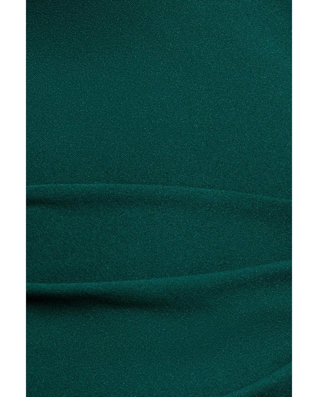 Goddiva Green One Shoulder Twisted Bardot Asymmetric Mermaid Maxi Dress
