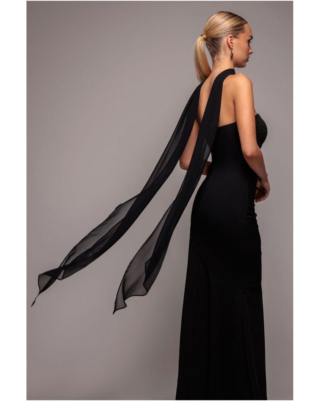 Goddiva Black Chiffon Scarf
