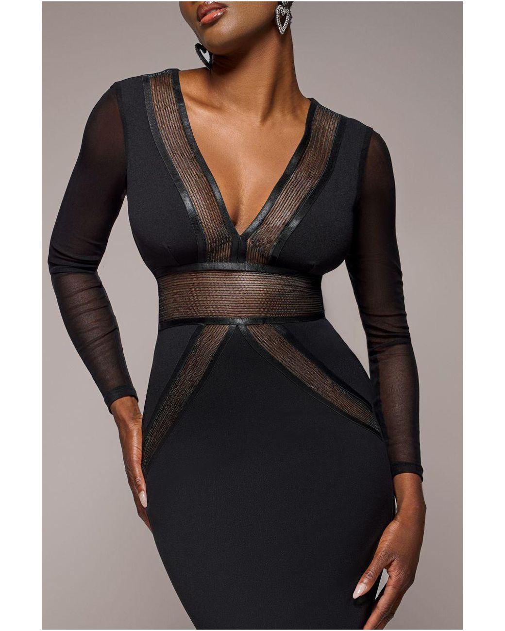 Goddiva Blue Front Crossover Lurex Split Maxi Dress