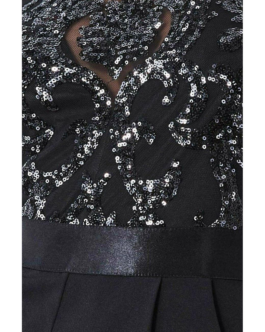 Goddiva Black Tassel Sequin Jumpsuit