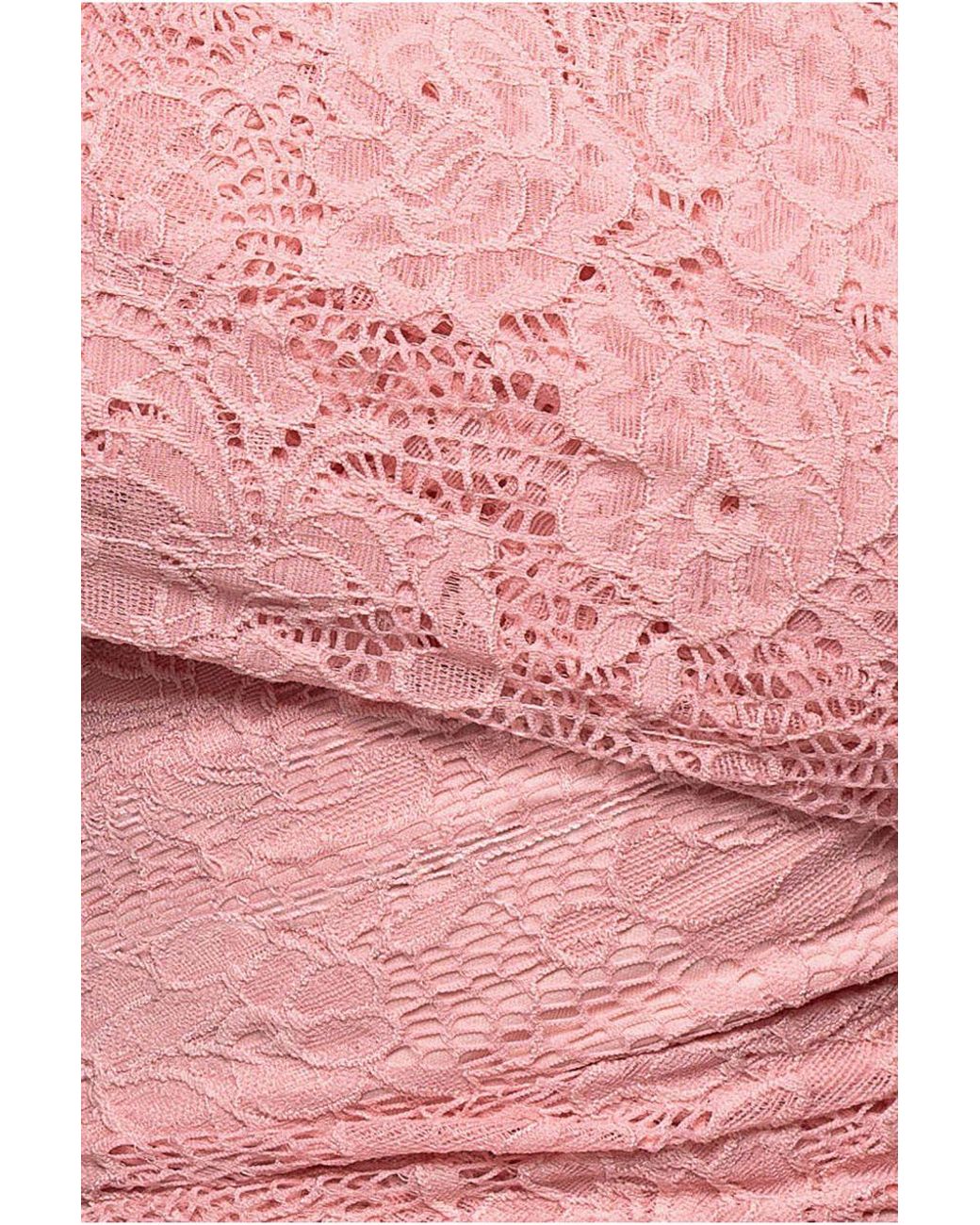 Goddiva Pink One Shoulder Pleated Bardot Lace Maxi Dress