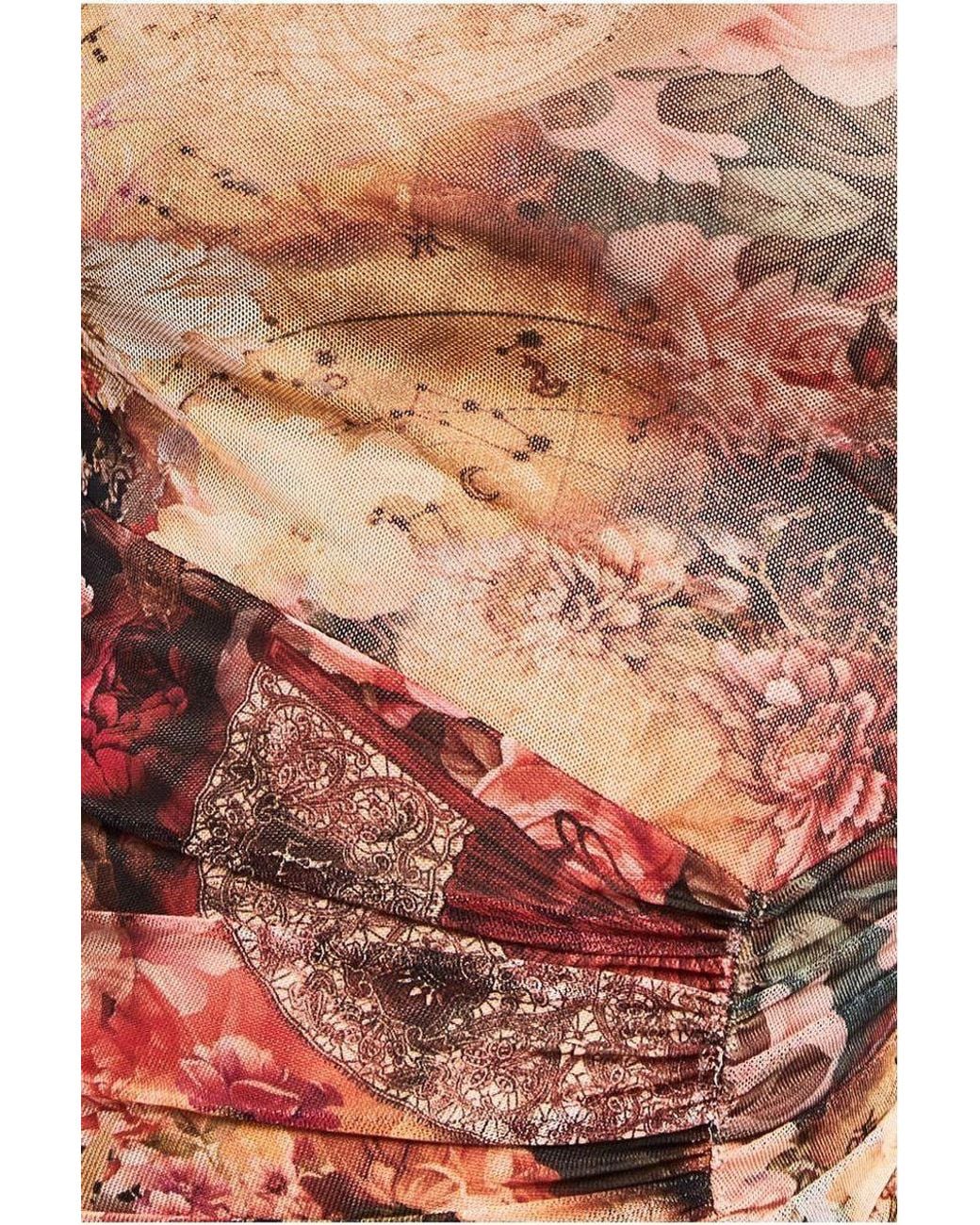 Goddiva Orange Printed Sheer Leggings