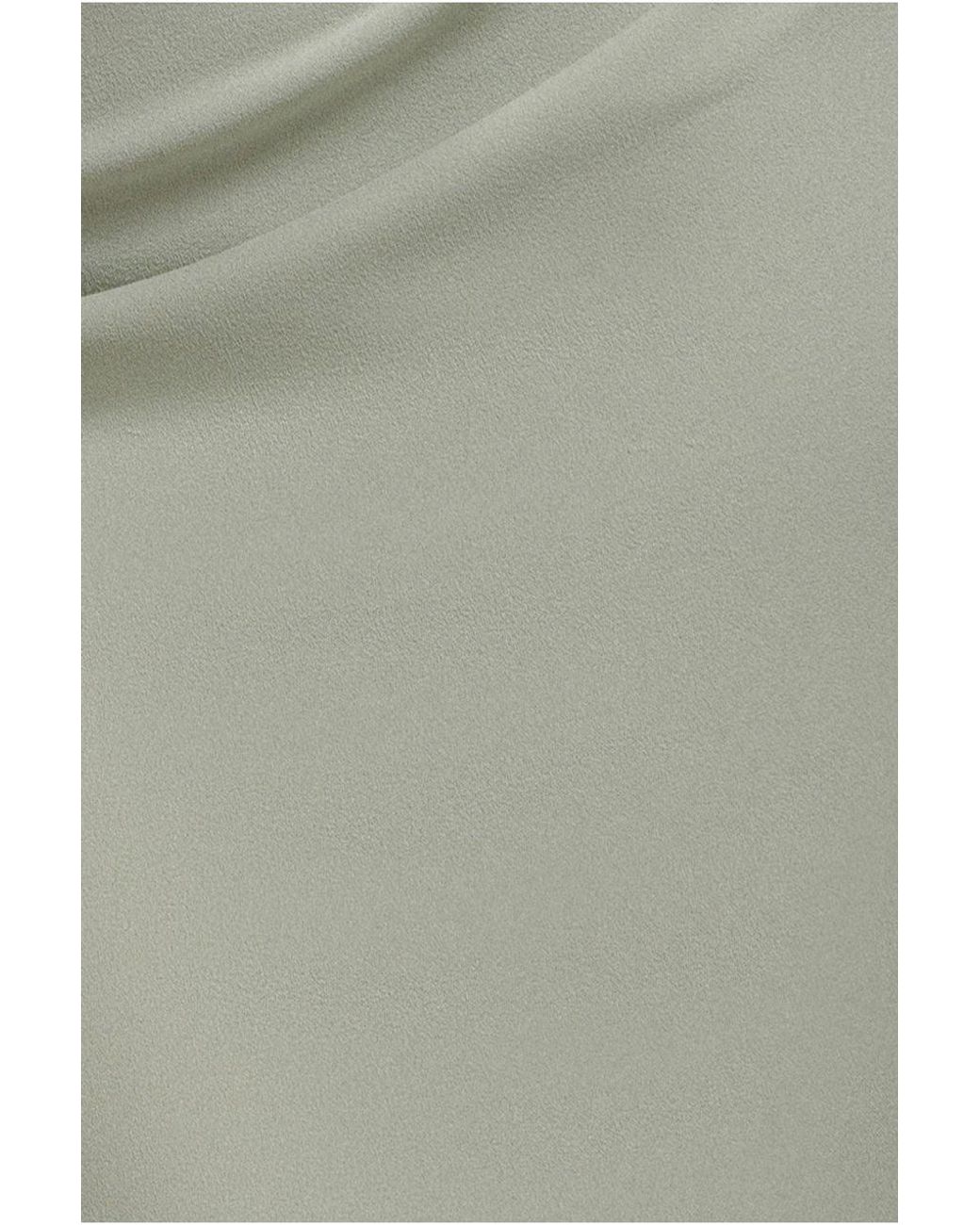 Goddiva Gray One Shoulder Chiffon Cape Crepe Maxi Dress