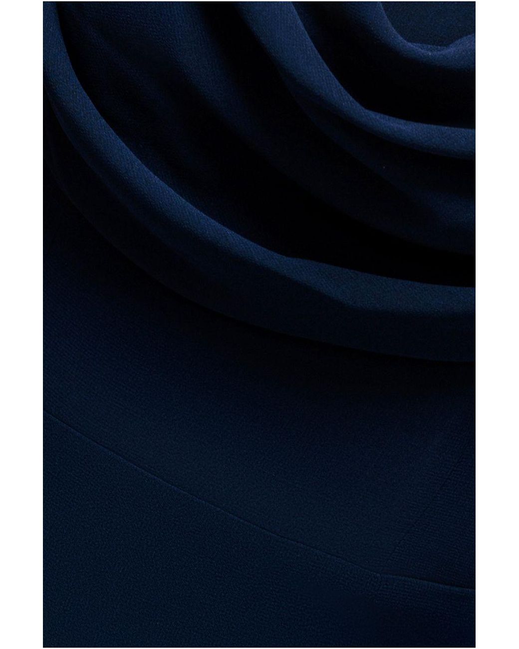 Goddiva Blue Chiffon Bardot Cowl Neck Maxi Dress