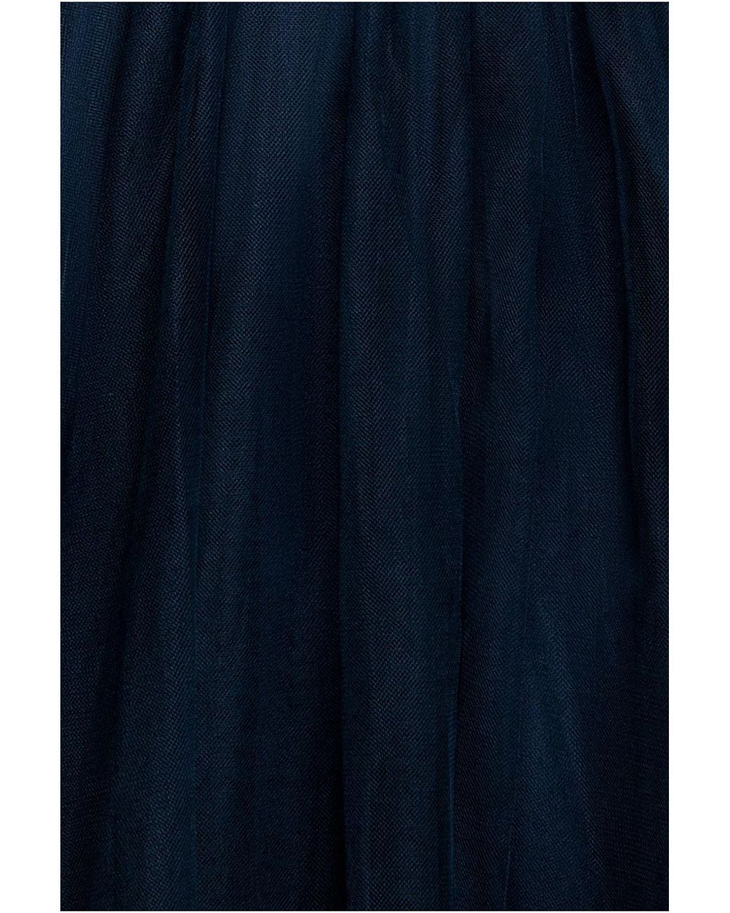 Goddiva Blue Embroidered Mesh Maxi Dress