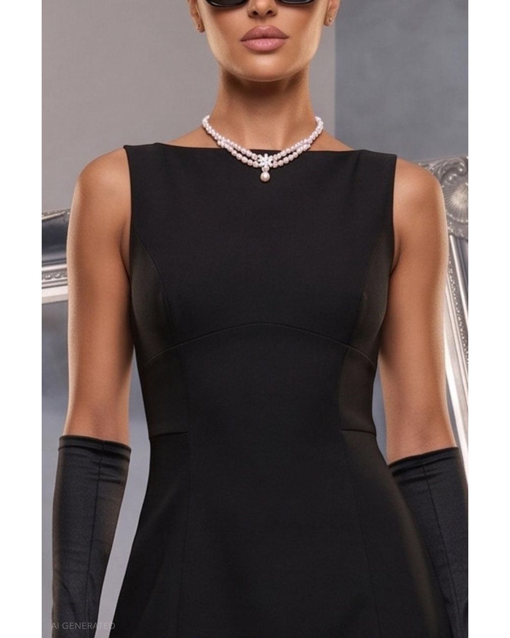 Goddiva Black Sleeveless A-Line Mini 1960's Hollywood-Inspired Halloween Costume