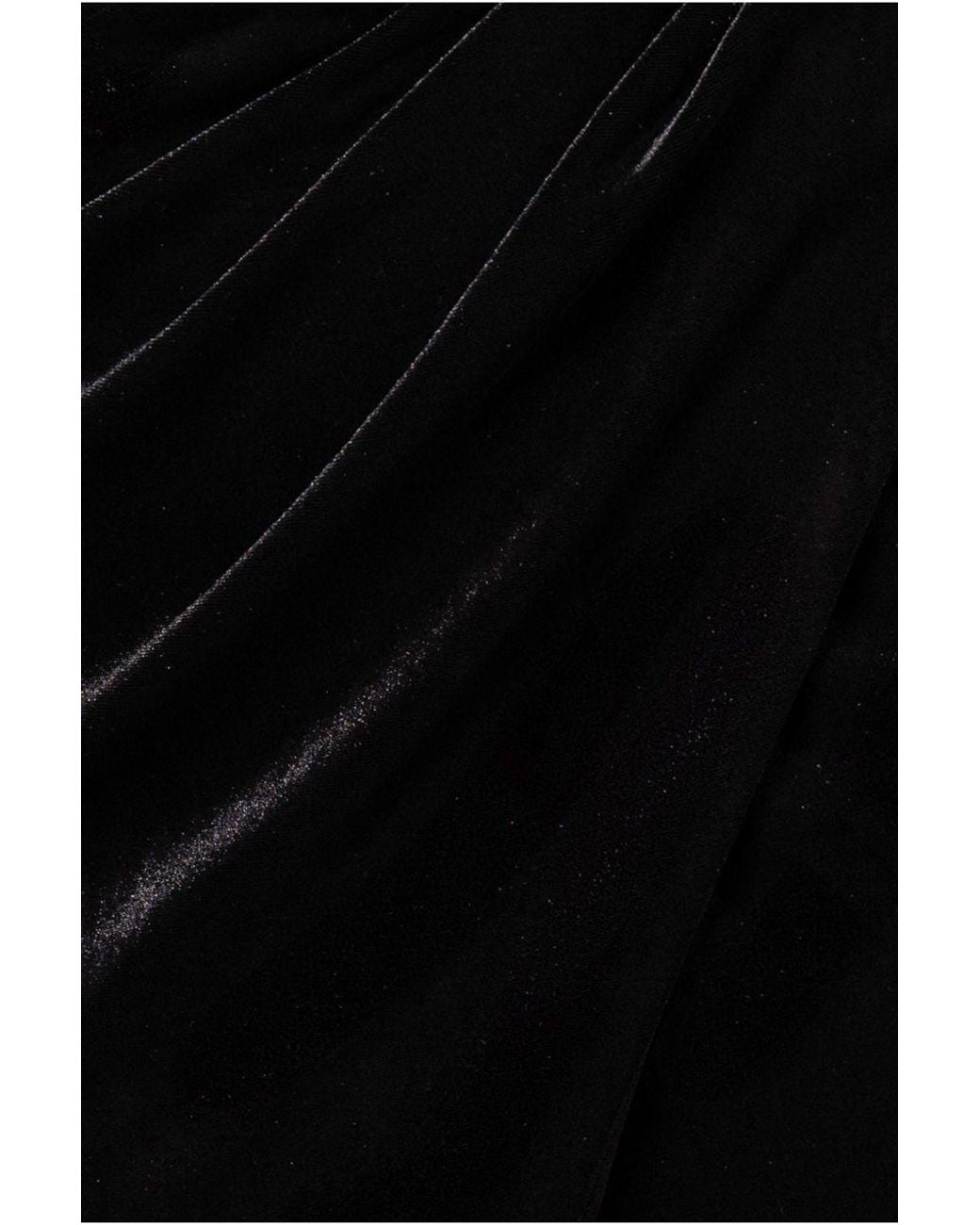Goddiva Black Draped Shoulder Velvet Corset Midi