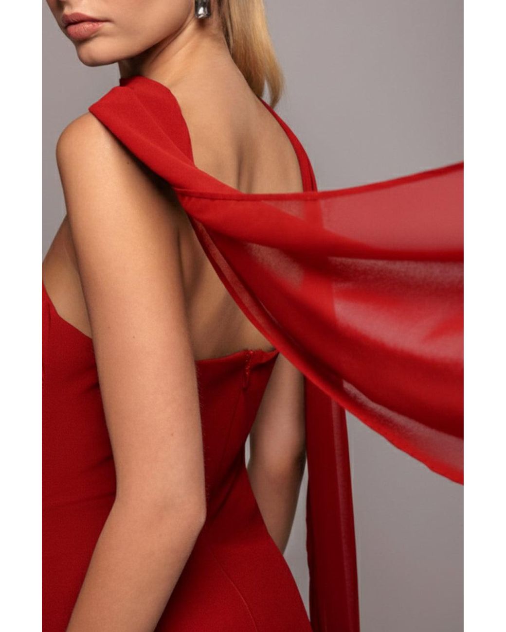 Goddiva Red Chiffon Scarf