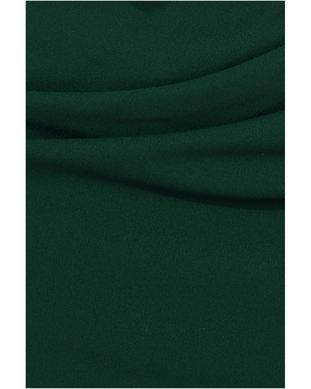 Goddiva Satin & Scuba Off The Shoulder Midi Dress in Green | Lyst