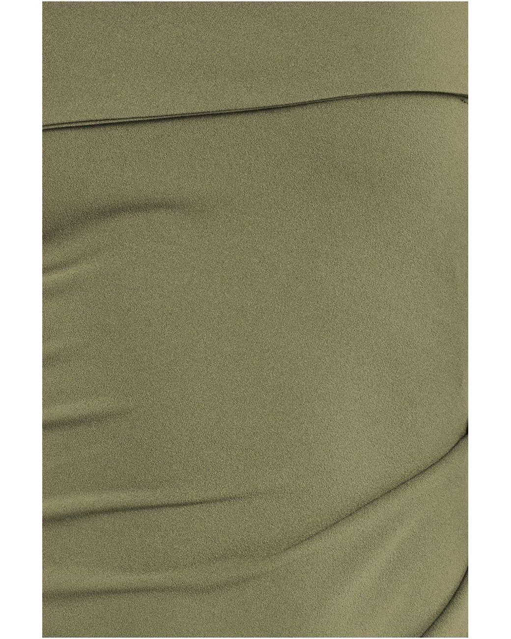 Goddiva Green Off The Shoulder Pleated Waist Maxi Dress