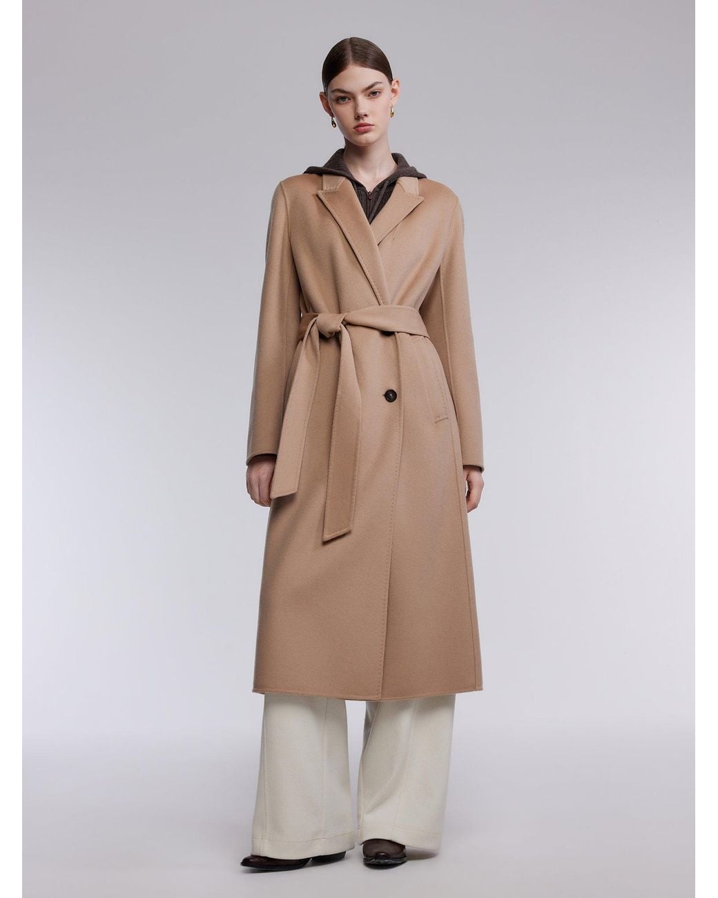 GOELIA Natural [Preview] Wool Silk Blend Wrap Overcoat