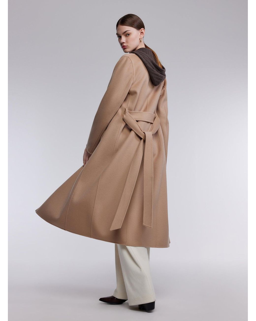 GOELIA Natural [Preview] Wool Silk Blend Wrap Overcoat