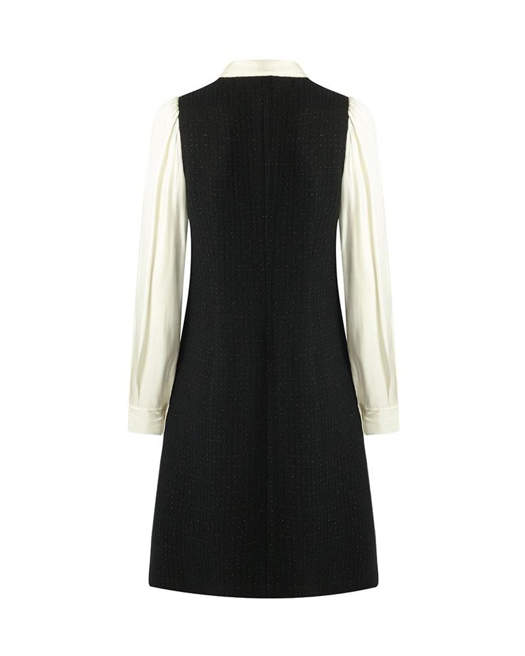 GOELIA Blue Double-Layer Patchwork Mini Dress