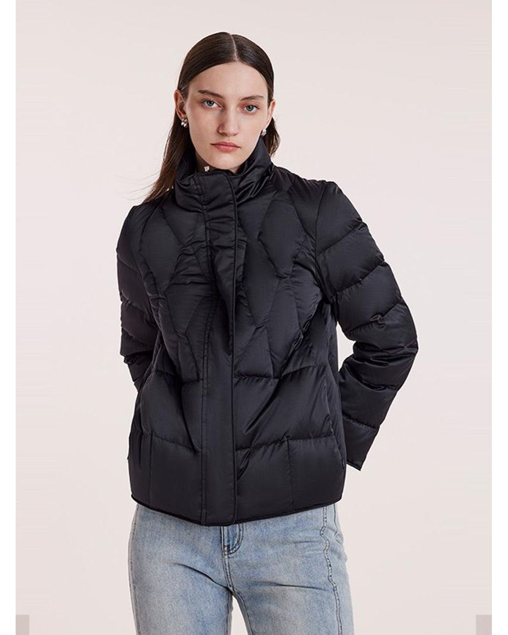 GOELIA Blue Stand Collar Goose Down Jacket
