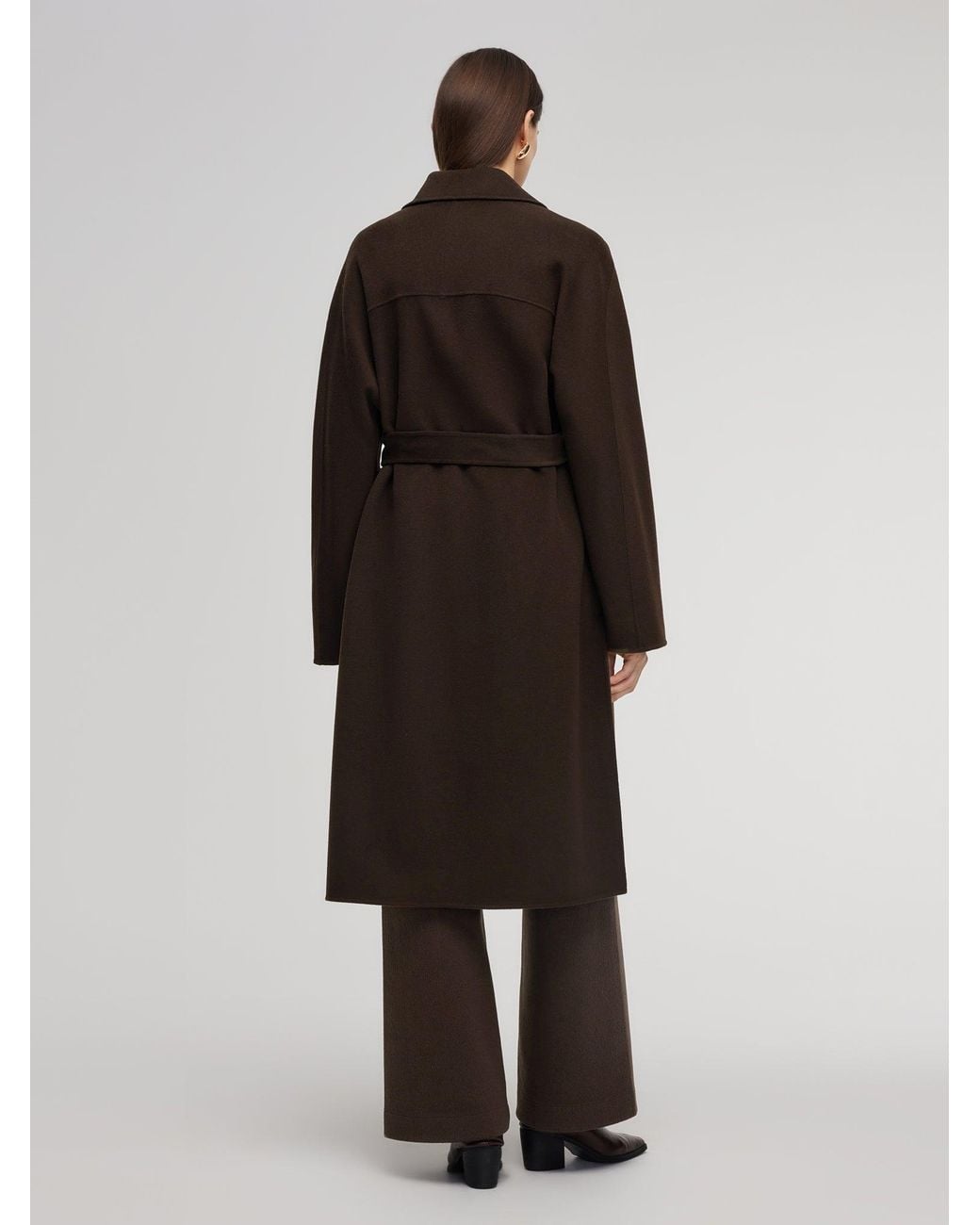 GOELIA Multicolor 100% Wool Double-Faced Wrap Overcoat