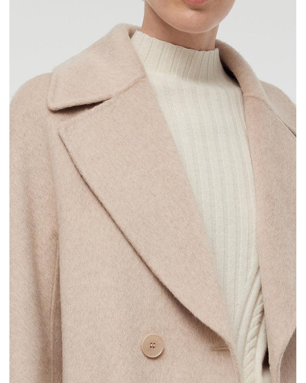 GOELIA Natural Wool Alpaca Double-Breasted Coat