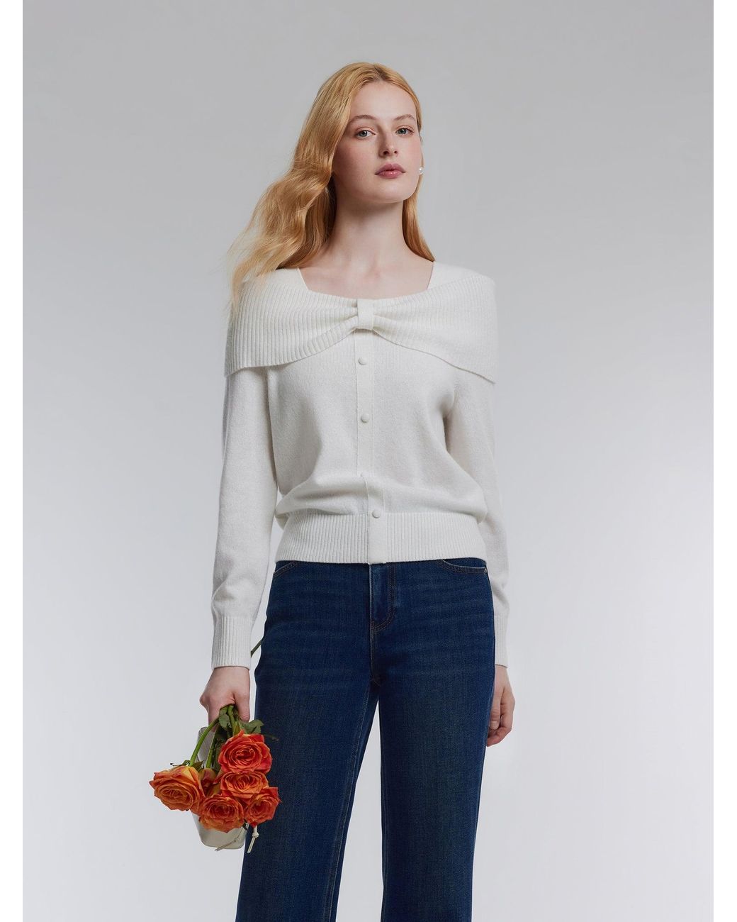 GOELIA Red [Preview] Wool Bow Neck Sweater