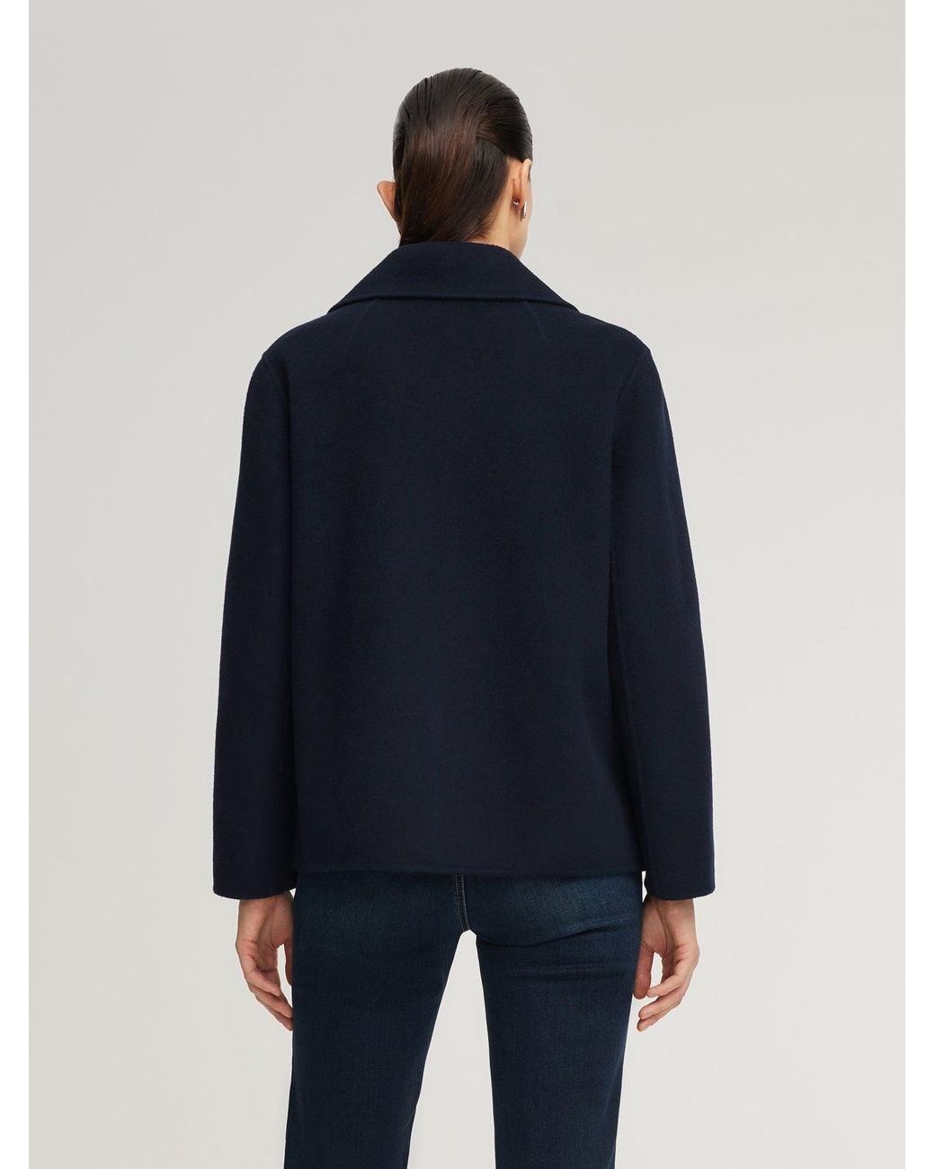 GOELIA Blue 100% Wool Double-Faced Coat