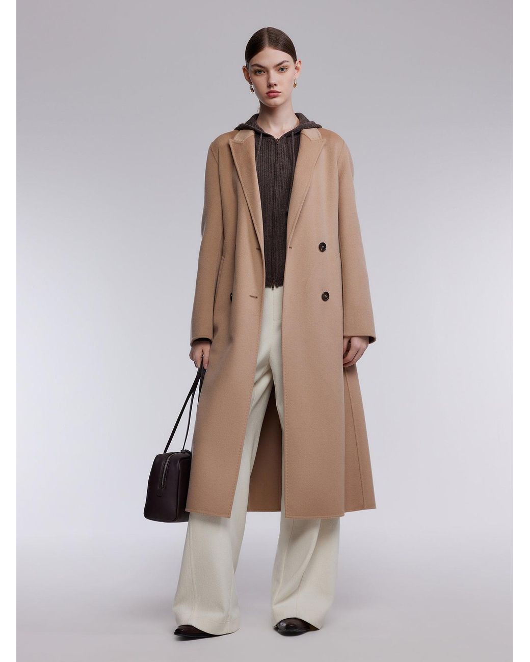 GOELIA Natural [Preview] Wool Silk Blend Wrap Overcoat