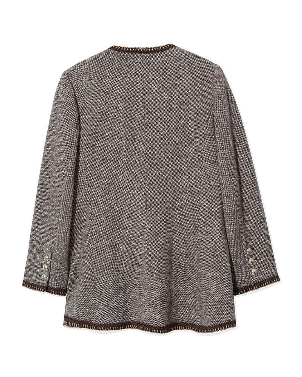 GOELIA Gray Wool Single-Breasted Jacket