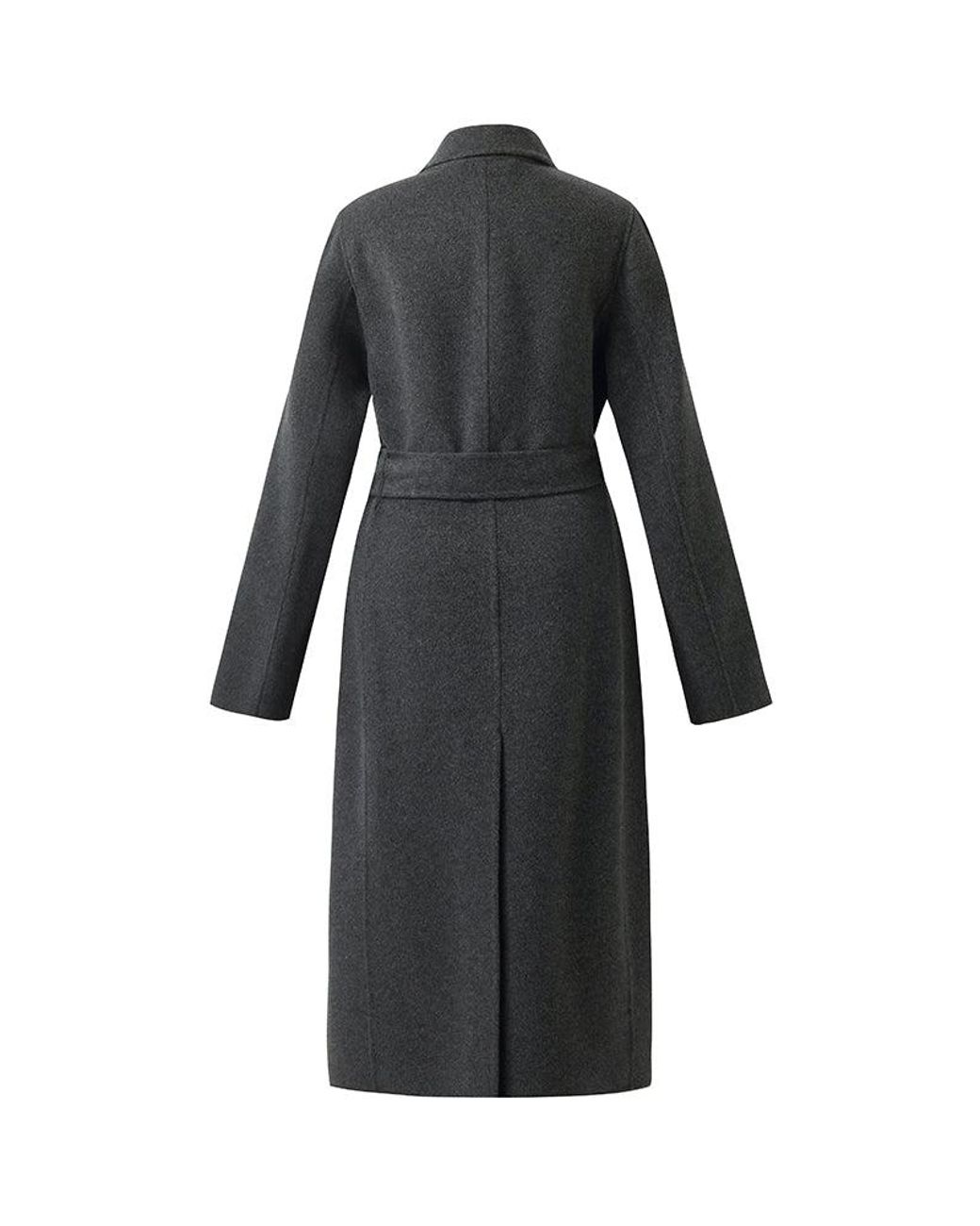 GOELIA Blue 100% Wool Belted Overcoat