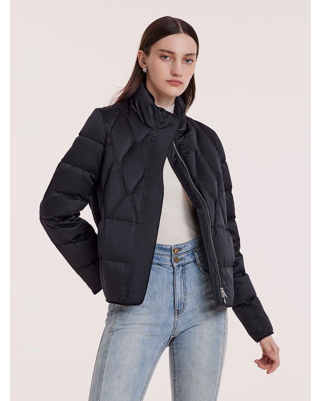 GOELIA Blue Stand Collar Goose Down Jacket