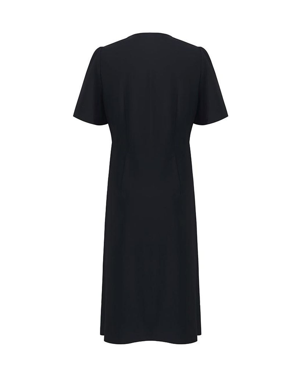 GOELIA Black V-Neck Patchwork Pleated Mini Dress