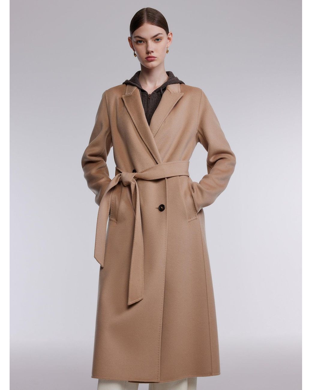 GOELIA Natural [Preview] Wool Silk Blend Wrap Overcoat