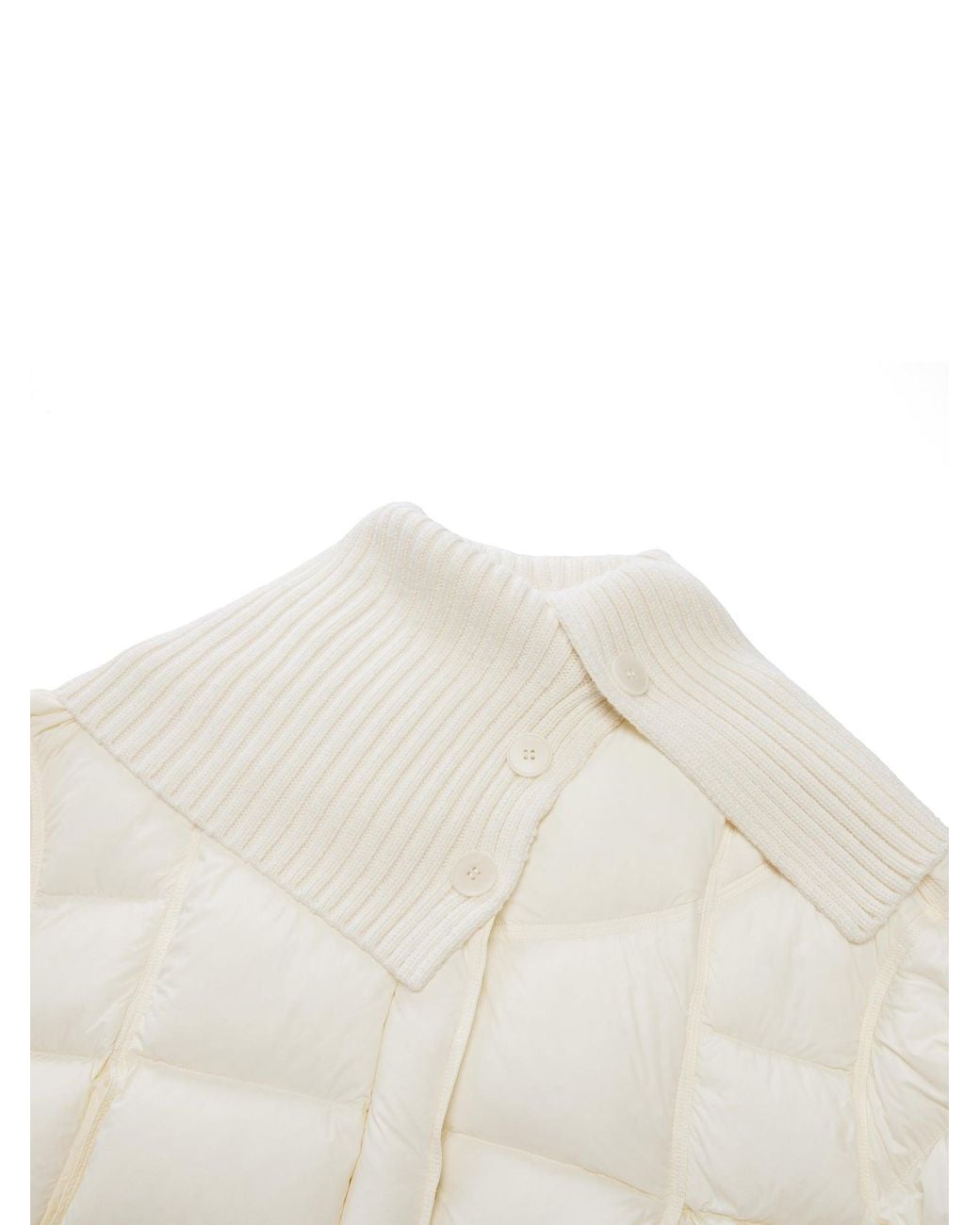GOELIA Brown Cocoon Knitted Convertible Collar Goose Down Jacket