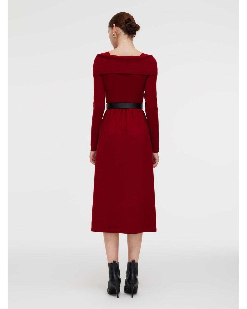 open lace back dress Paulette Red Ruched Corset Maxi Dress