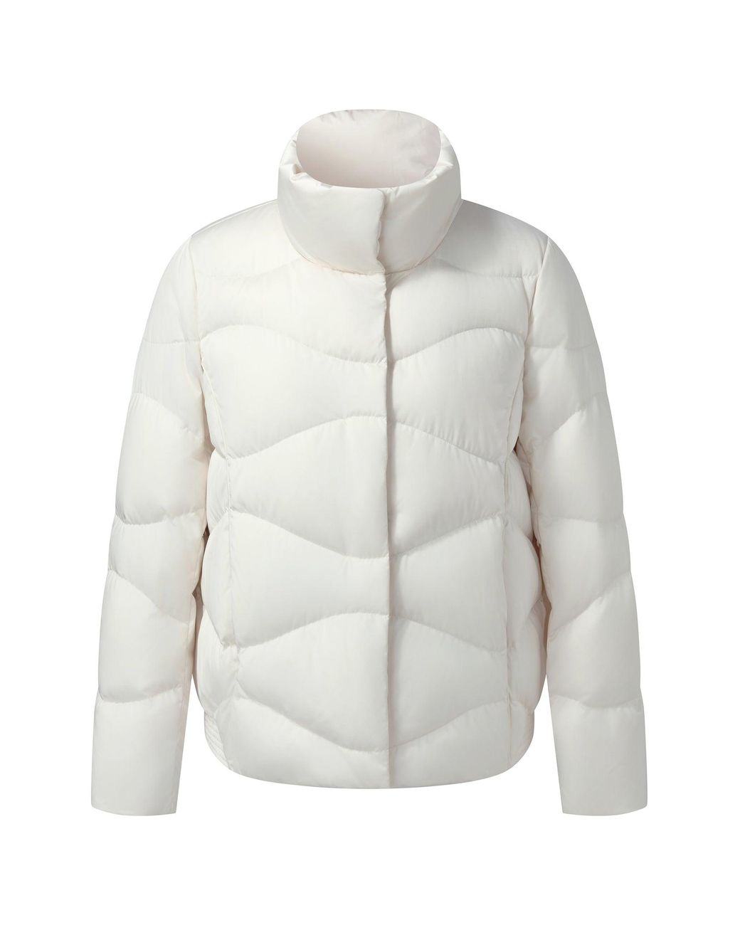 GOELIA White Windproof Magnetic Snap Goose Down Jacket
