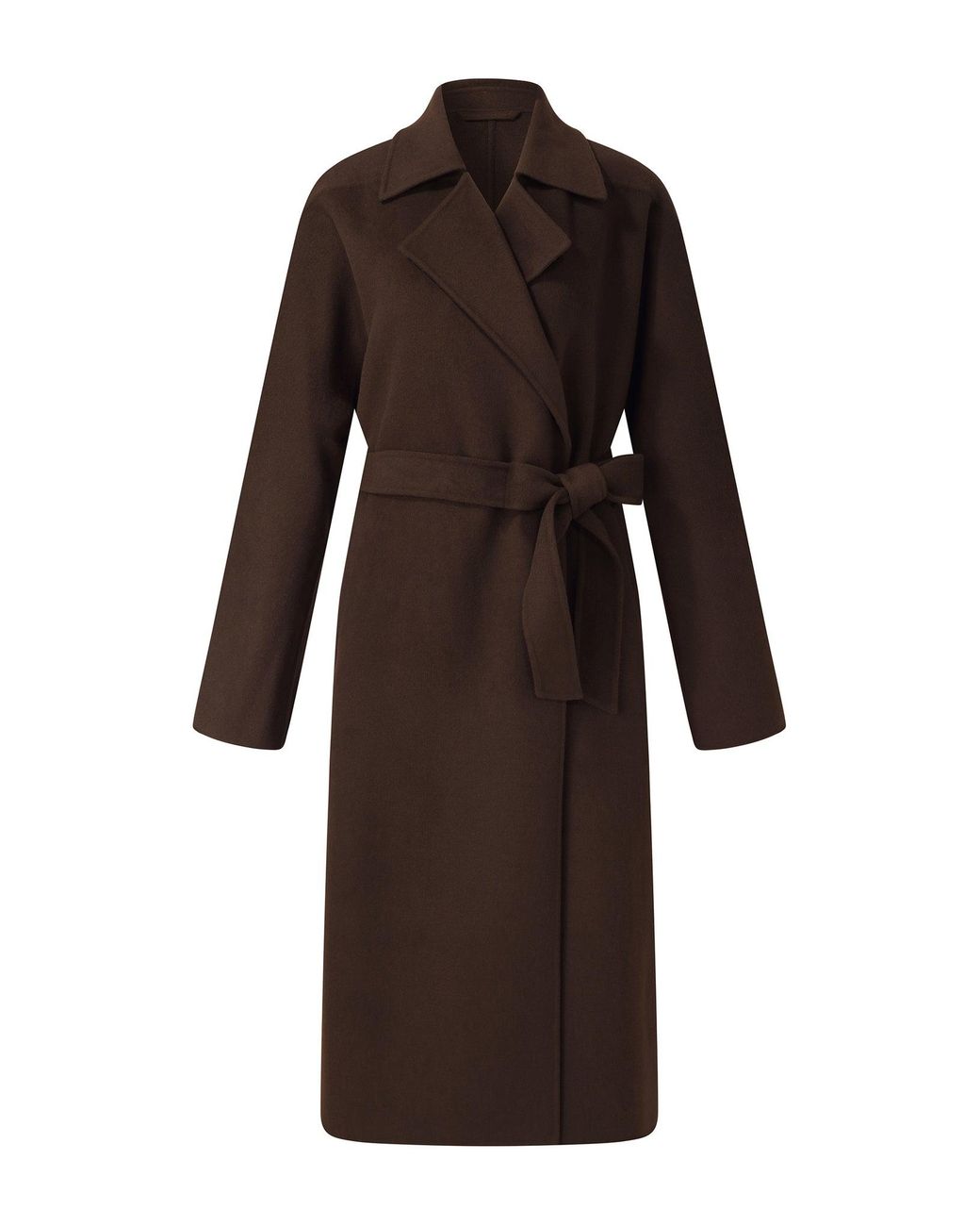 GOELIA Multicolor 100% Wool Double-Faced Wrap Overcoat