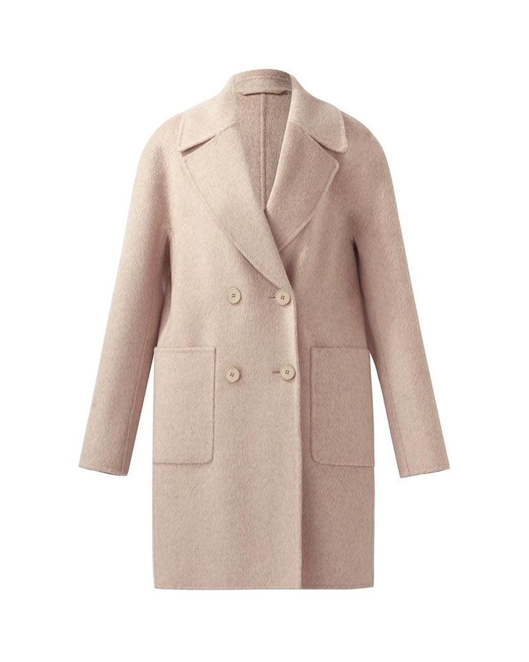 GOELIA Natural Wool Alpaca Double-Breasted Coat