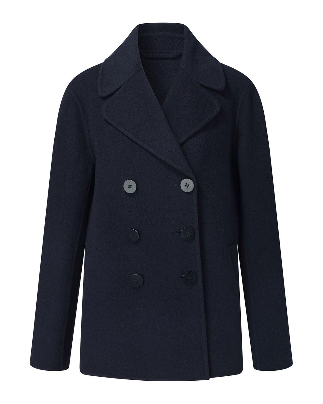 GOELIA Blue 100% Wool Double-Faced Coat
