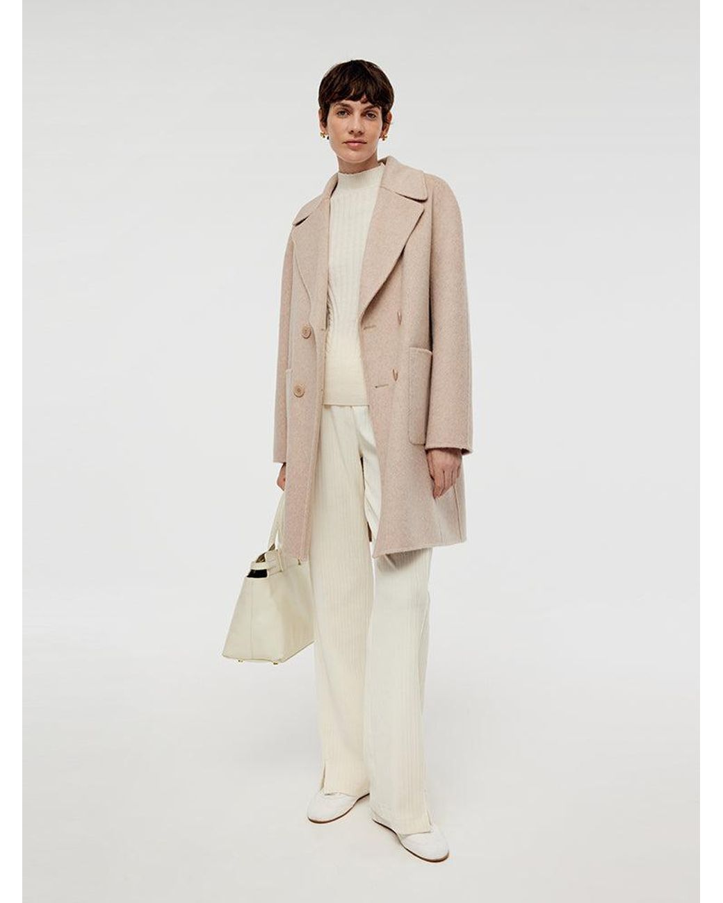 GOELIA Natural Wool Alpaca Double-Breasted Coat
