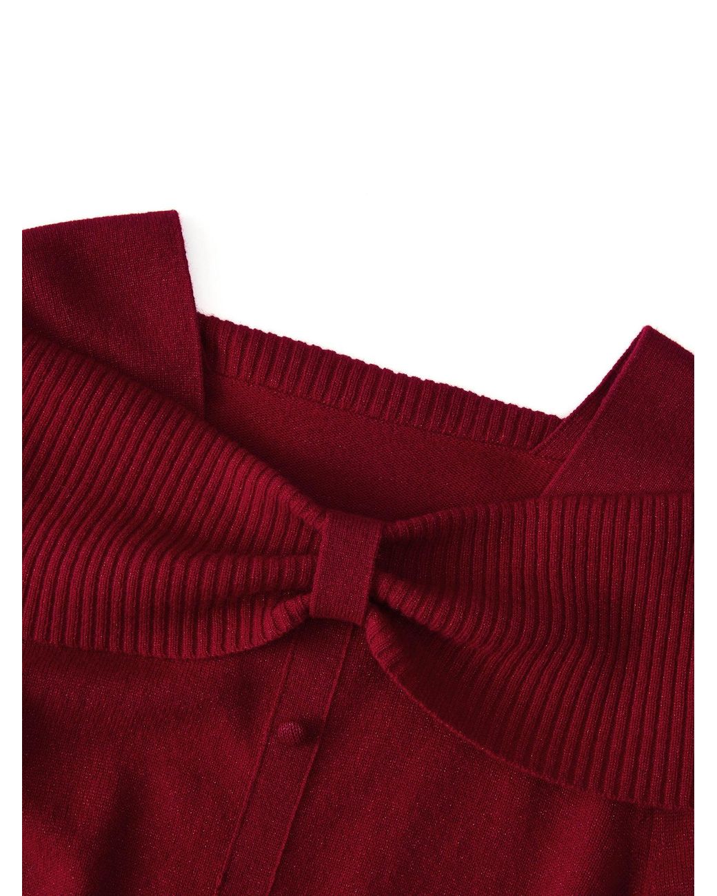 GOELIA Red [Preview] Wool Bow Neck Sweater
