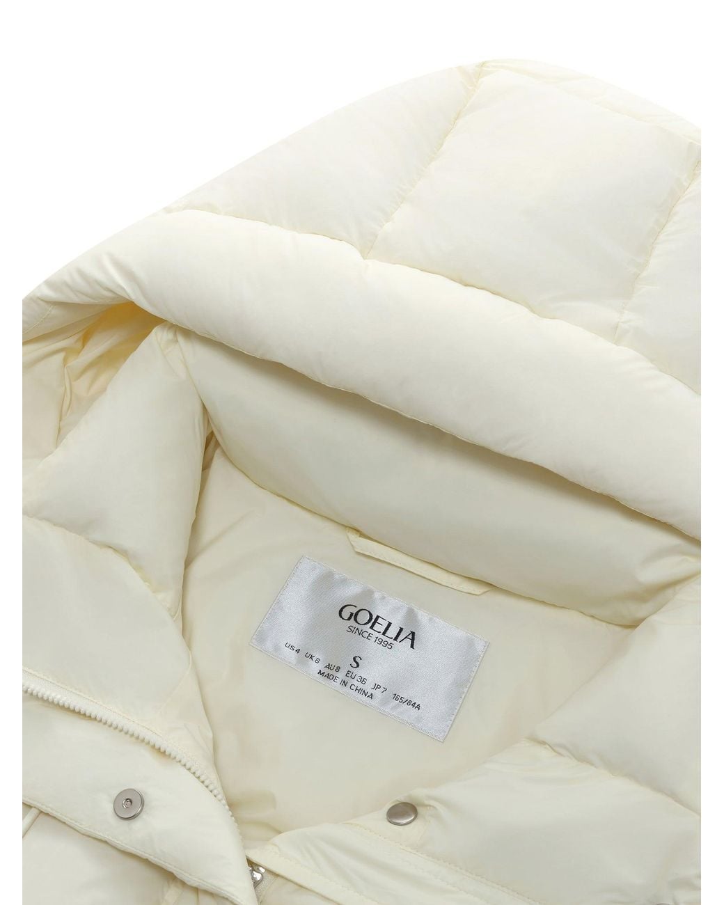 GOELIA White Lightweight Drawstring Hem Hooded Goose Down Jacket